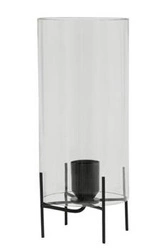 Stolní lampa Burnaby černá skleněná moderní do obývacího pokoje a ložnice Light&Living 36 cm