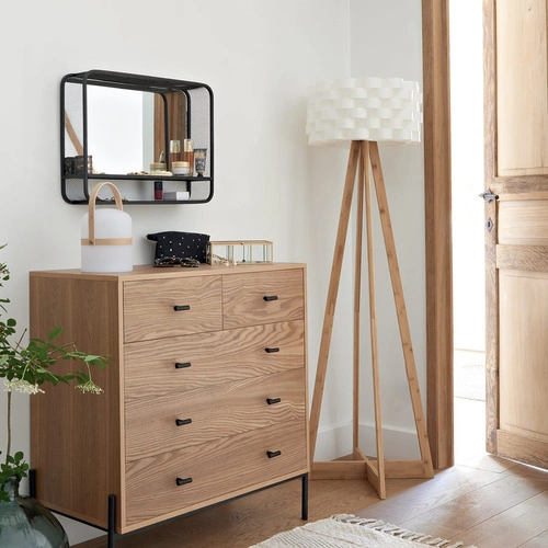 Podlahová lampa Moki bílá/bambus