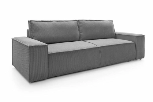 Rozkládací pohovka s úložným prostorem Molde tmavě šedý manšestr na spaní do obýváku