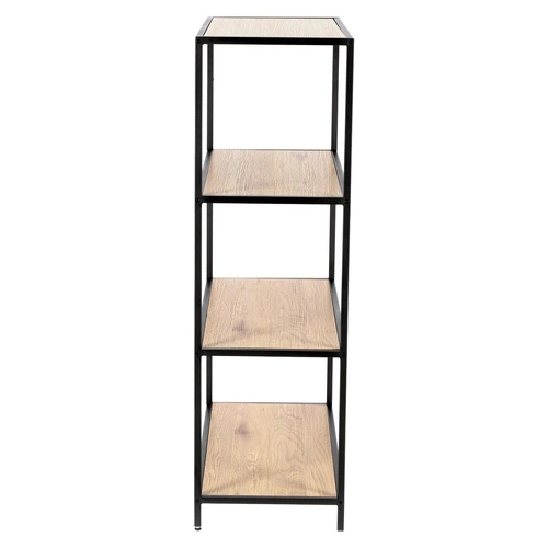 Regál do obýváku Oxford I moderní loftový na knihy 4 police dub a černý kov Intesi