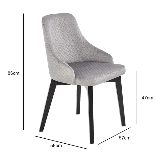 Čalouněná sametová židle Albe Intesi šedá s područkami do jídelny a obývacího pokoje