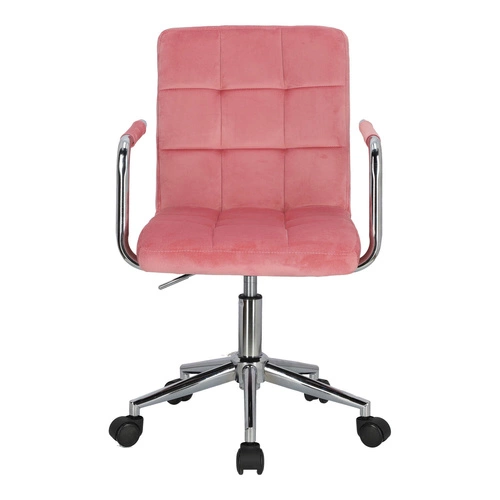 Ergonomická kancelářská židle Cosmo Arm růžový samet s opěrkami na studium a práci
