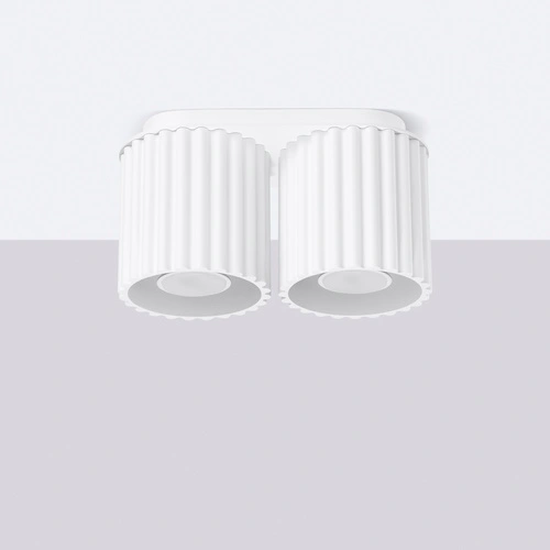 Stropní svítidlo AURA 2 bílé moderní hliníkové do kuchyně a obýváku GU10