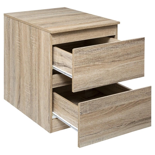 Noční stolek dřevěný Dolo 48 cm se 2 zásuvkami boho dub sonoma 5five simply smart