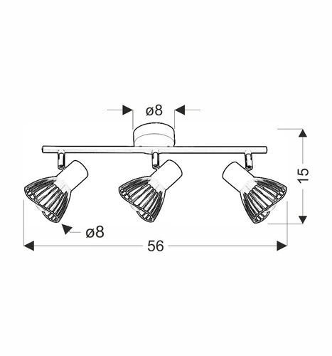 Stropní světlo Fly strip 3x40W E14 černé