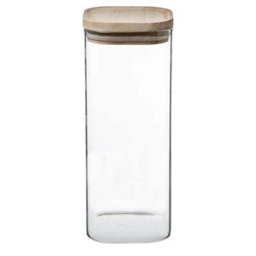 Sada 3 nádob s dřevěnými víčky