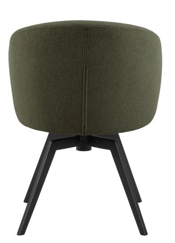Jídelní židle Darlene Actona zelená čalouněná otočná moderní na černých nohách