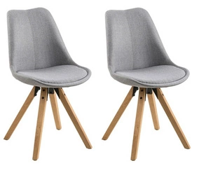 Sada 2 čalouněných jídelních židlí Dima Actona skandinávský styl šedé dřevěné
