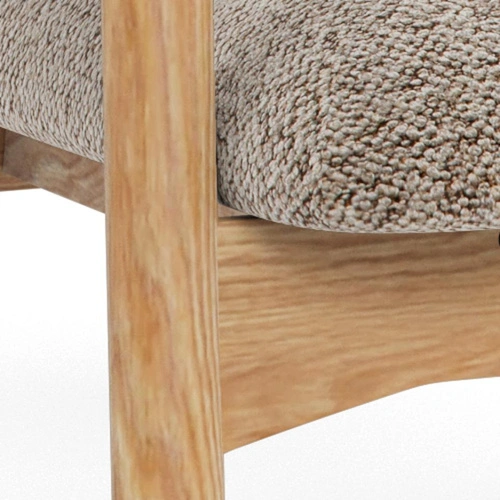 Křeslo Addi béžové boucle dub skandinávský do obýváku a ložnice Actona