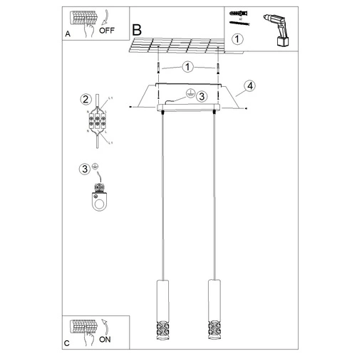 Závěsné svítidlo LIRO 2 bílá moderní kovová do obýváku kuchyně předsíně 125 cm