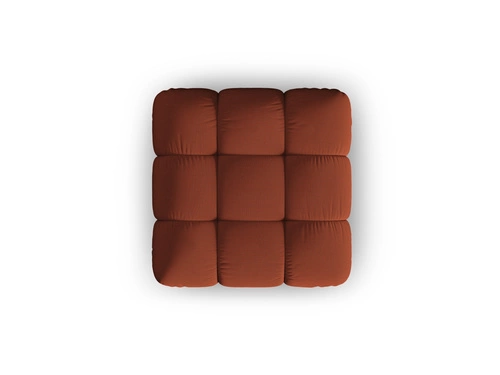 Čtvercová taburetka Bellis Brick 3D hnědá, moderní prošívaná do obýváku, čalouněná 94x94 cm