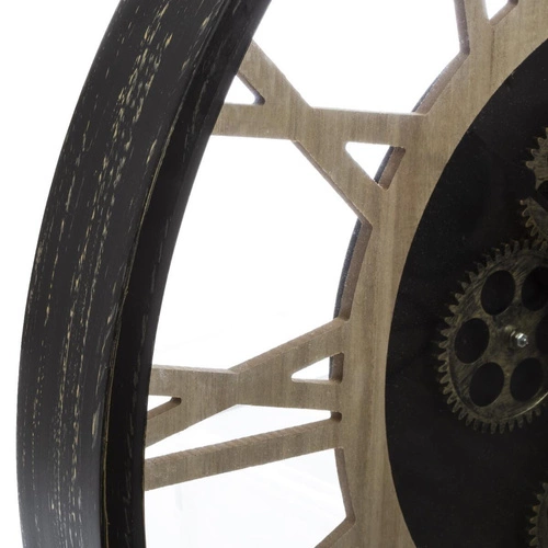 Retro nástěnné hodiny Paul 57 cm hnědé s viditelným strojkem do obýváku Atmosphera