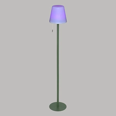 LED stojací lampa Zack zelená Atmosphera moderní do obýváku a na terasu s dimmerem
