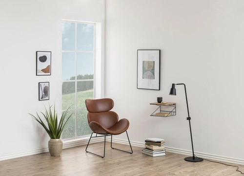 Houpací křeslo Cazar hnědá ekokůže moderní loft vintage do obýváku