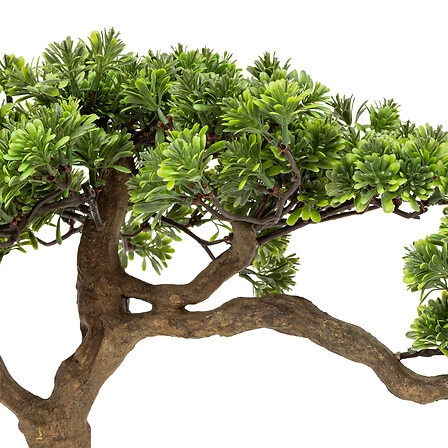 Umělé bonsai stromek Atmosphera 60 cm zelený moderní do obýváku v šedém květináči
