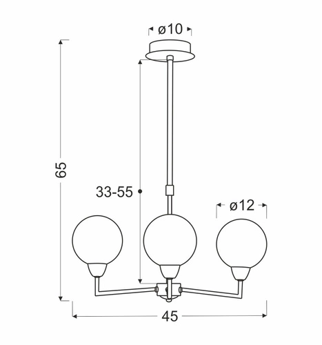 Logos moderní závěsné svítidlo skleněná koule 3 světla do obývacího pokoje a ložnice