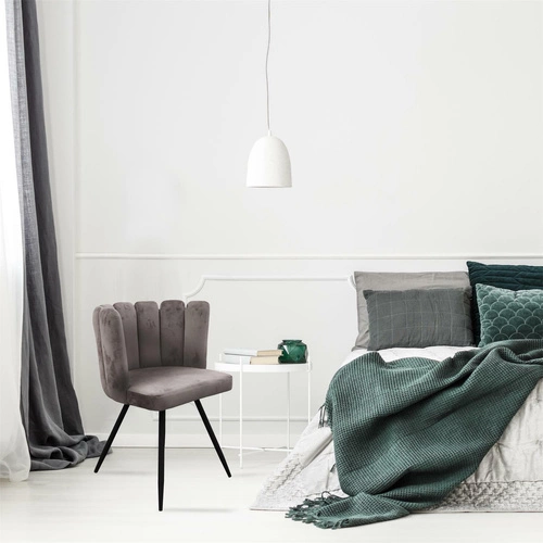 Jídelní židle Paum VIC Intesi čalouněná samet šedá glamour s područkami