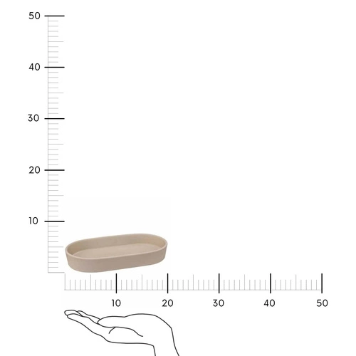 Keramická béžová mýdlenka oválná do koupelny Colors 5five simply smart