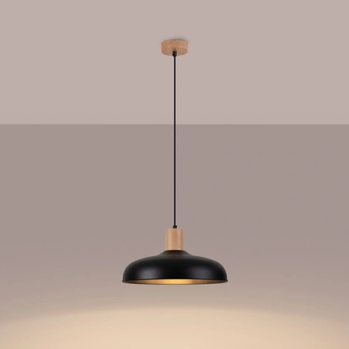 Závěsné svítidlo INDY černé skandinávské do obýváku a nad stůl 38 cm SOLLUX LIGHTING
