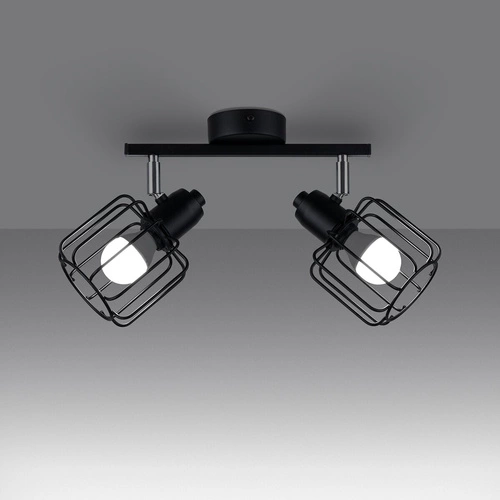 Stropní svítidlo BELUCI 2 černé moderní kovové s nastavitelným stínidlem do obývacího pokoje