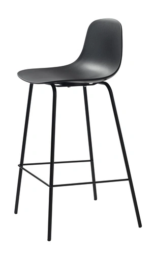 Barová židle Whitby černá moderní s opěrkou do kuchyně a k ostrůvku 67 cm kovová