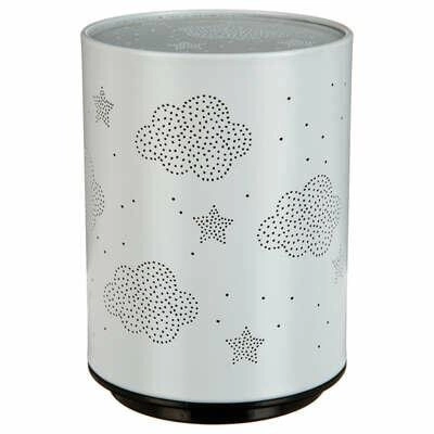 Dětská noční LED lampička projektor mráček Atmosphera stříbrná na baterie