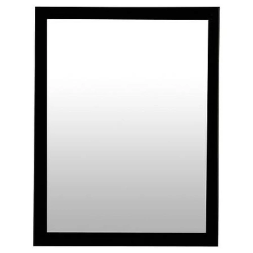 Obdélníkové zrcadlo First v černém rámu na stěnu do předsíně moderní 34x44 cm