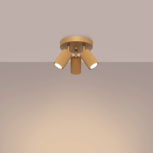 Stropní svítidlo zlaté KARBON 3P glamour s otočným stínidlem do obýváku a ložnice