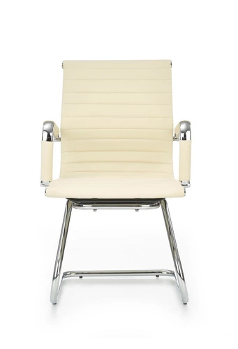 Kancelářská židle Skid Intesi čalouněná krémová ekokůže s područkami moderní