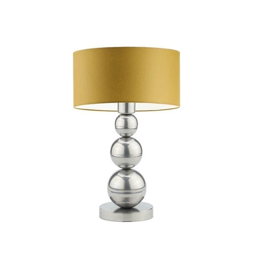 Stolní lampa Honolulu stínidlo hořčicové stojan stříbrný