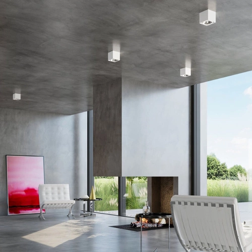 Moderní stropní svítidlo BLAKE bílé čtvercové do kuchyně a obýváku Sollux 12x12 cm