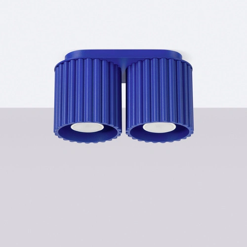 Moderní stropní svítidlo AURA 2 modré kulaté do obýváku a kuchyně GU10