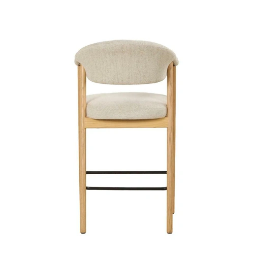 Barová židle Elk čalouněná skandinávská k kuchyňskému ostrůvku pískový dub