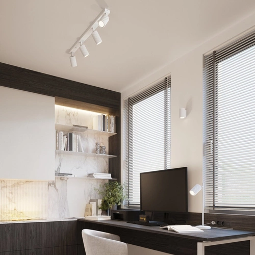 Moderní bílý stropní plafon Karbon 4L otočný do obýváku a ložnice SOLLUX