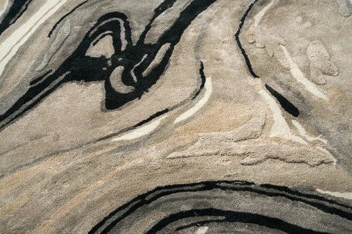 Moderní koberec Blur Black šedý melír 200x300 ručně tkaný do obýváku Carpet Decor