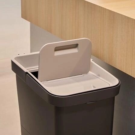 Třídicí odpadkový koš 36L Slow černý šedý plastový do kuchyně a kanceláře 5five