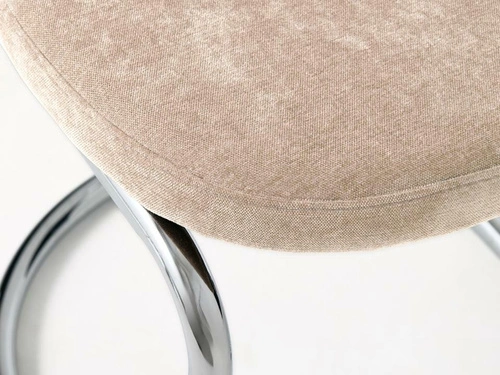 Čalouněná jídelní židle Griffin béžová na chromovaných ližinách