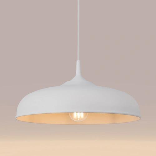 Závěsné svítidlo GINA bílá moderní nad stůl do obýváku a jídelny 38 cm SOLLUX LIGHTING