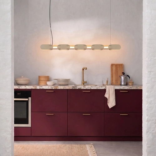 Závěsné LED svítidlo CHAIN béžové nad ostrůvek moderní 158 cm