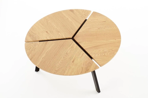 Konferenční stolek Louza kulatý dubový loftový 86 cm černý do obýváku Intesi