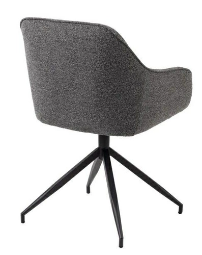 Otočná čalouněná židle Brooke do jídelny a obýváku, antracitová, moderní s područkami