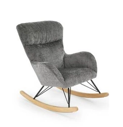 Houpací křeslo Opera šedé do obýváku moderní skandinávský čalouněný s područkami