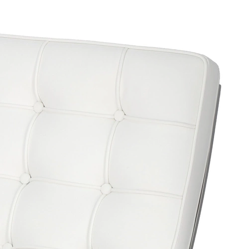 Relaxační křeslo BA1 inspirované Barcelona do obýváku bílá ekokůže moderní glamour