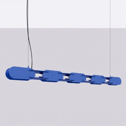 Závěsné LED svítidlo CHAIN 158 ultramarínové nad ostrůvek moderní
