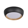 Stropní svítidlo Abruzzo černé dřevo 24W LED 40x32 cm bílé stínidlo