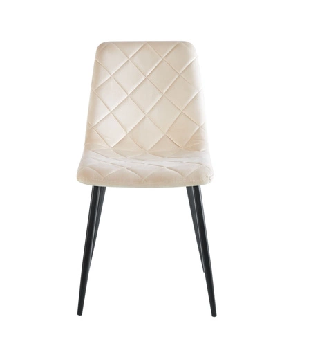 Jídelní židle Solito Intesi béžová čalouněná samet moderní s černými nohami