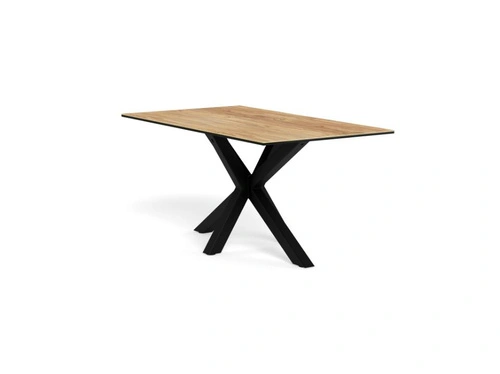 Stůl Heaven 160x90 moderní jídelní keramický dub na černých nohách