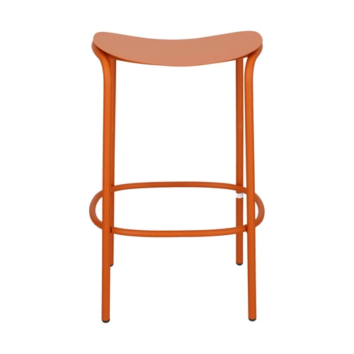 Kovová barová stolička Trick 65 cm oranžová moderní do kuchyně a k ostrůvku bez opěradla