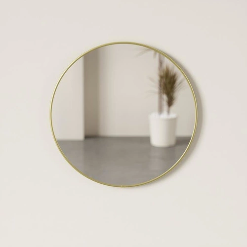 Kulaté zrcadlo Hubba 61 cm zlaté na zeď do předsíně moderní Umbra