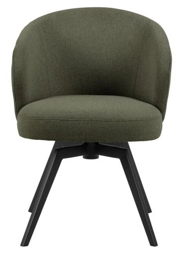 Jídelní židle Darlene Actona zelená čalouněná otočná moderní na černých nohách